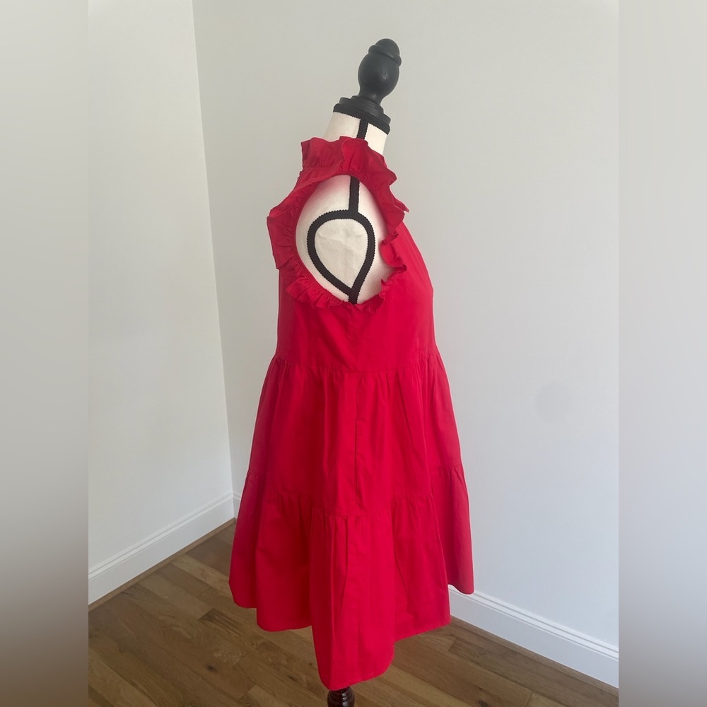 TCEC Red Ruffle Mini Dress, Size Small - Picture 6 of 14
